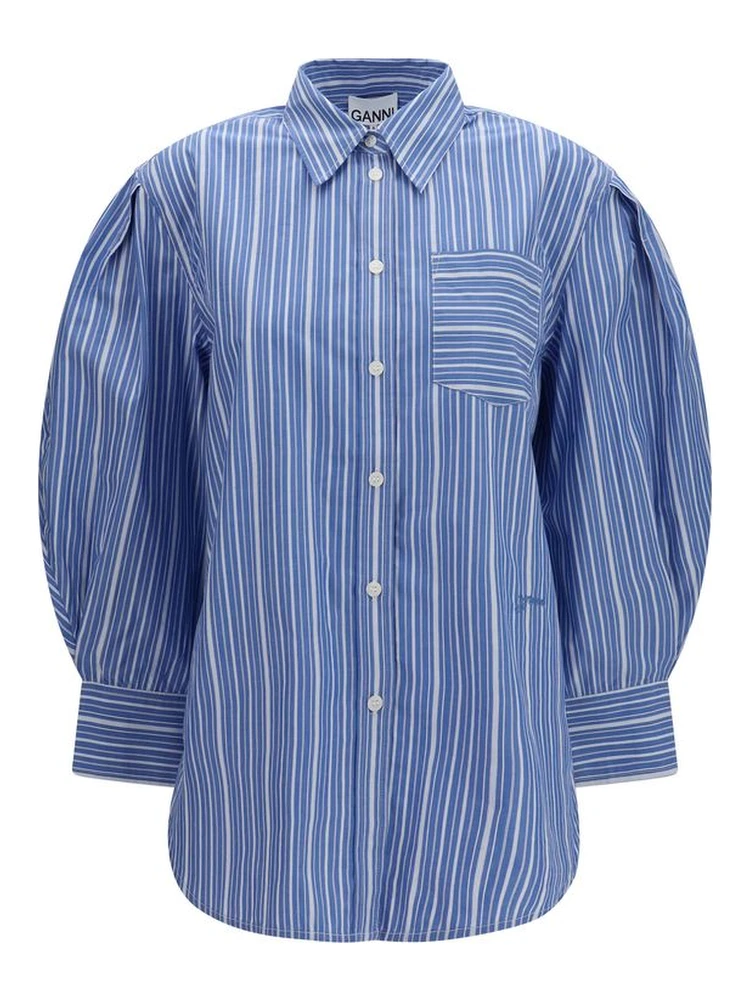 Blue Cotton Pattern Shirt