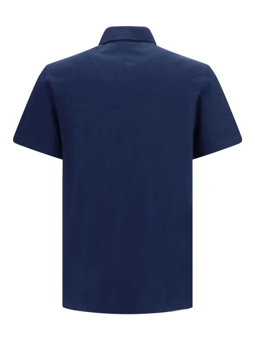 Blue Cotton Polo Shirt