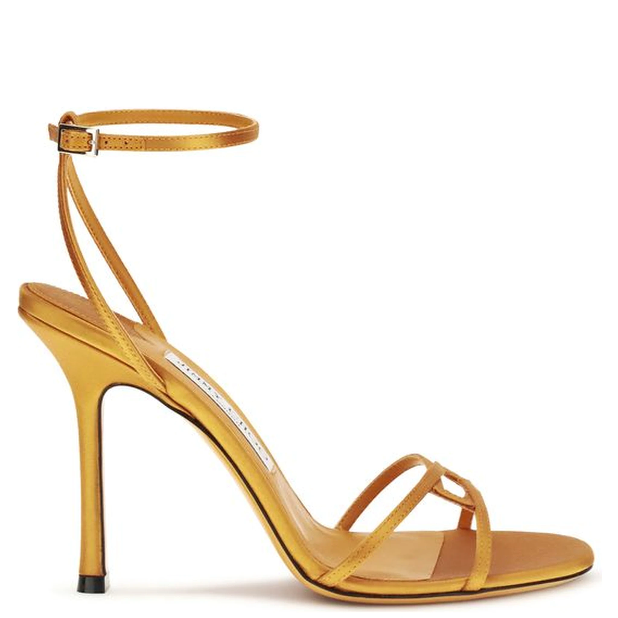 Orange Silk Stiletto Heel Sandals