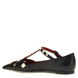 Black Goatskin Ballet Flats
