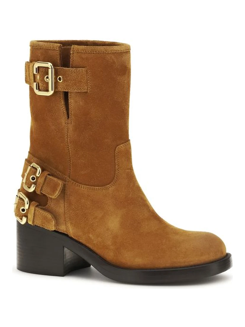 Brown Calf Leather Bos Taurus Ankle Boots