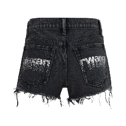 Black Cotton Short And Mini Shorts