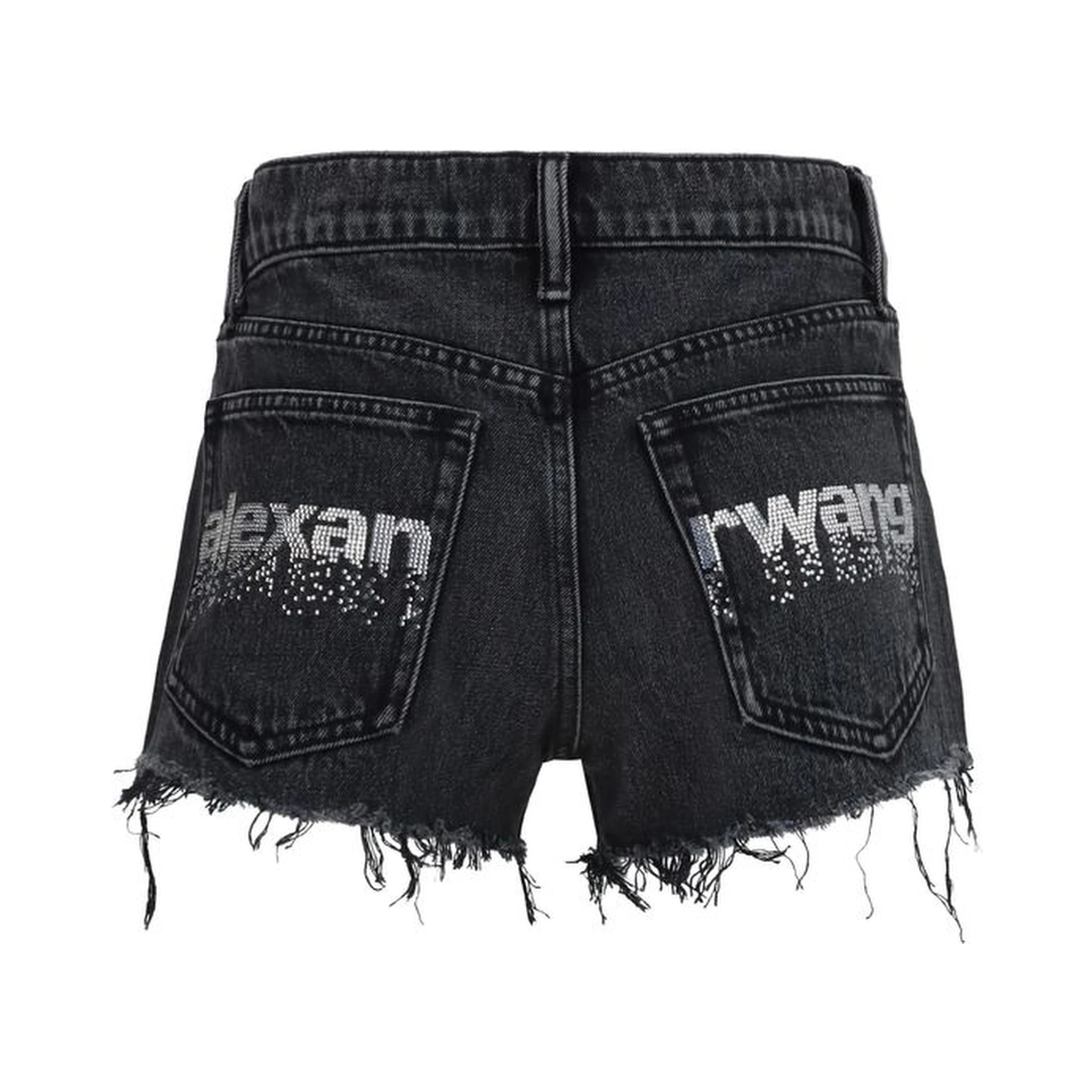Black Cotton Short And Mini Shorts
