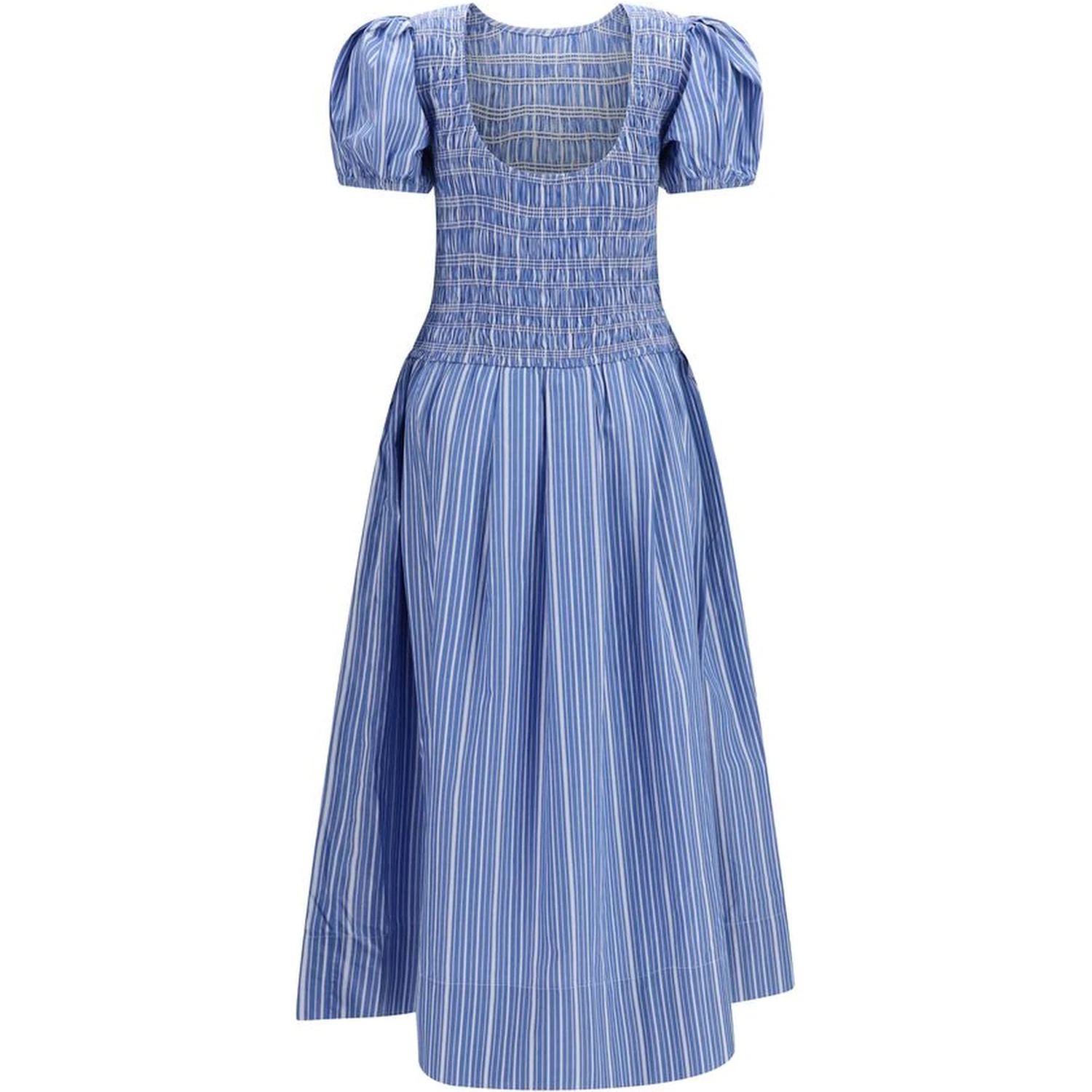 Blue Cotton Casual Dress