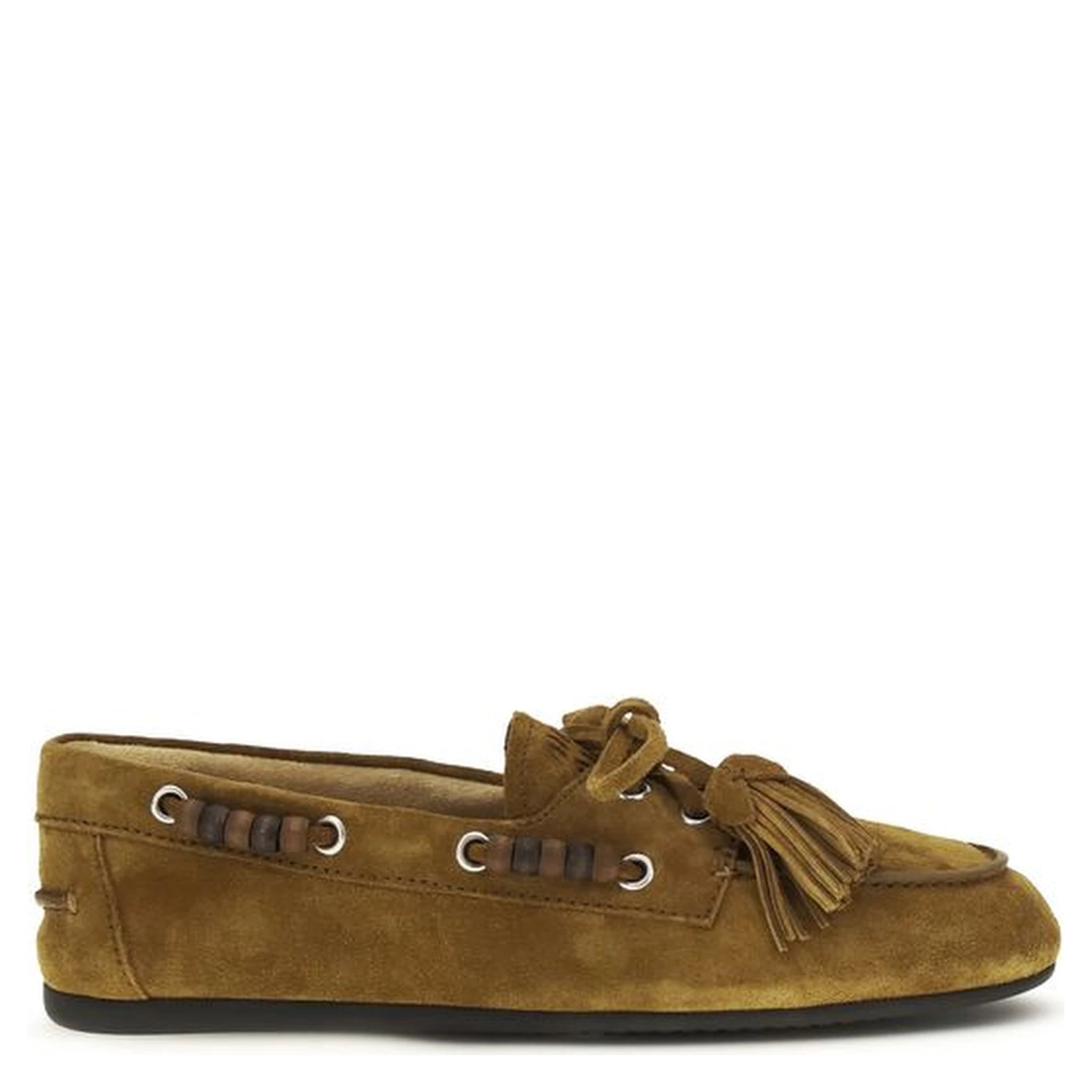 Beige Calf Leather Bos Taurus Slip-On Loafers