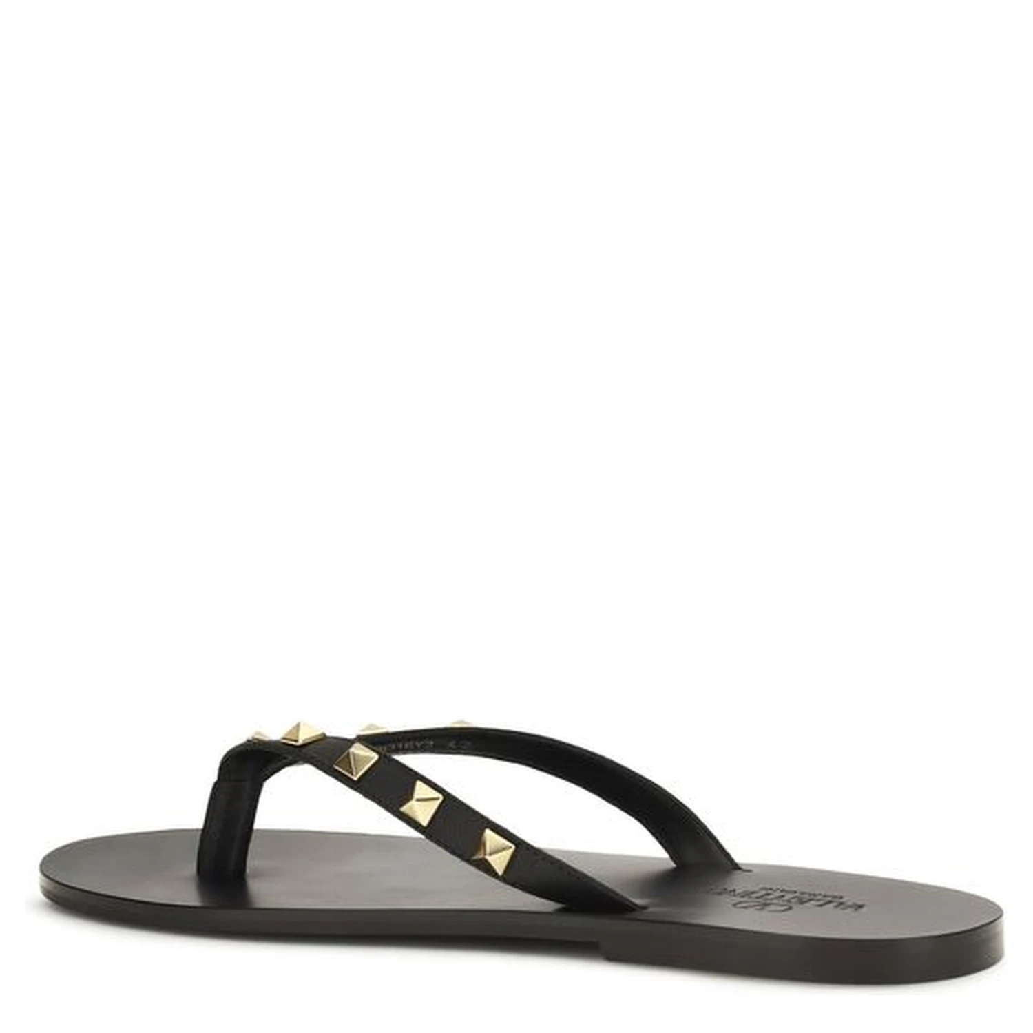 Black Calf Leather Bos Taurus Flip-Flop Sandals
