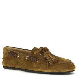 Beige Calf Leather Bos Taurus Slip-On Loafers