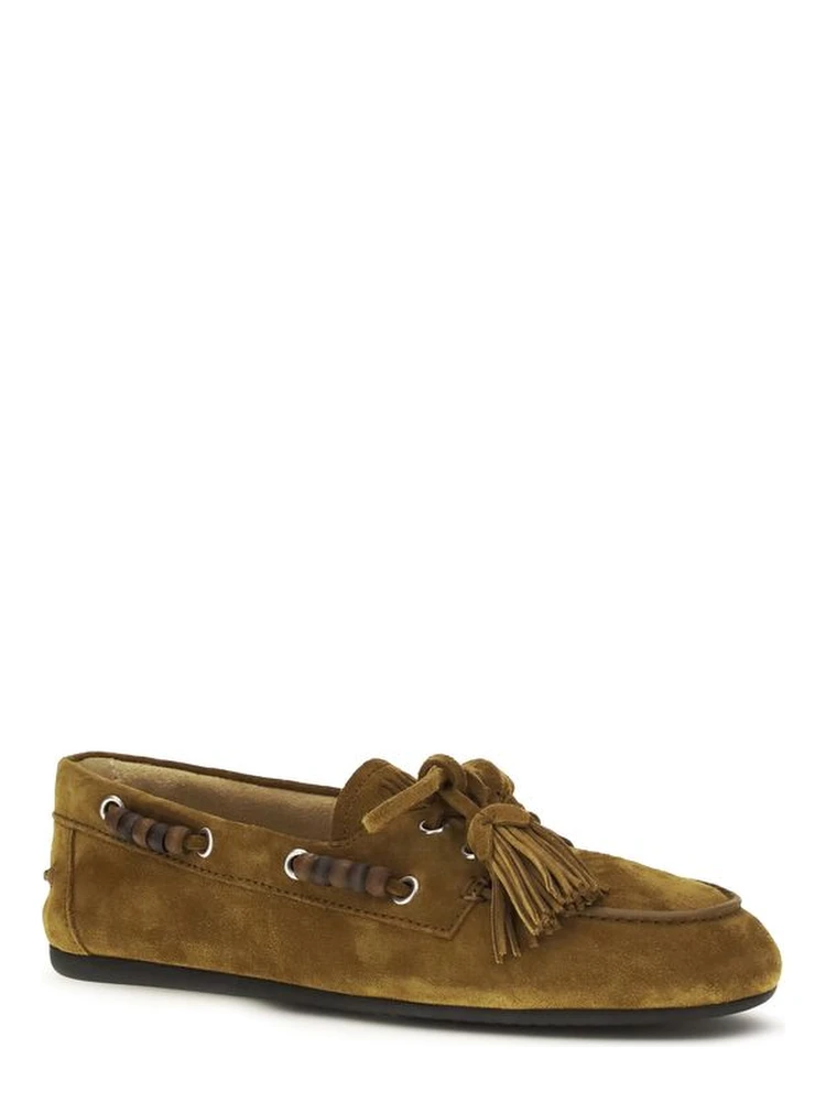 Beige Calf Leather Bos Taurus Slip-On Loafers alternative