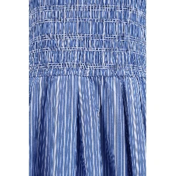 Blue Cotton Casual Dress