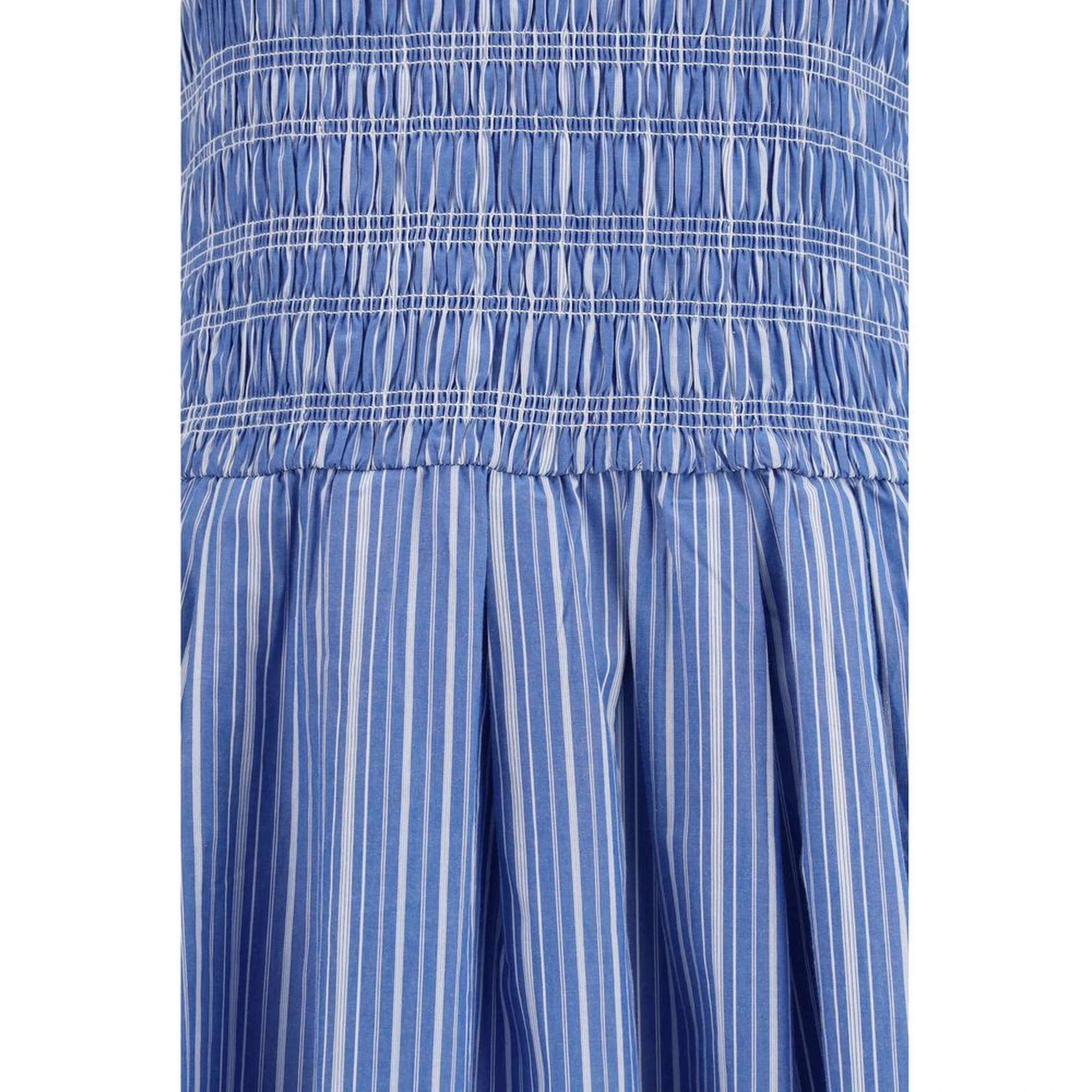 Blue Cotton Casual Dress