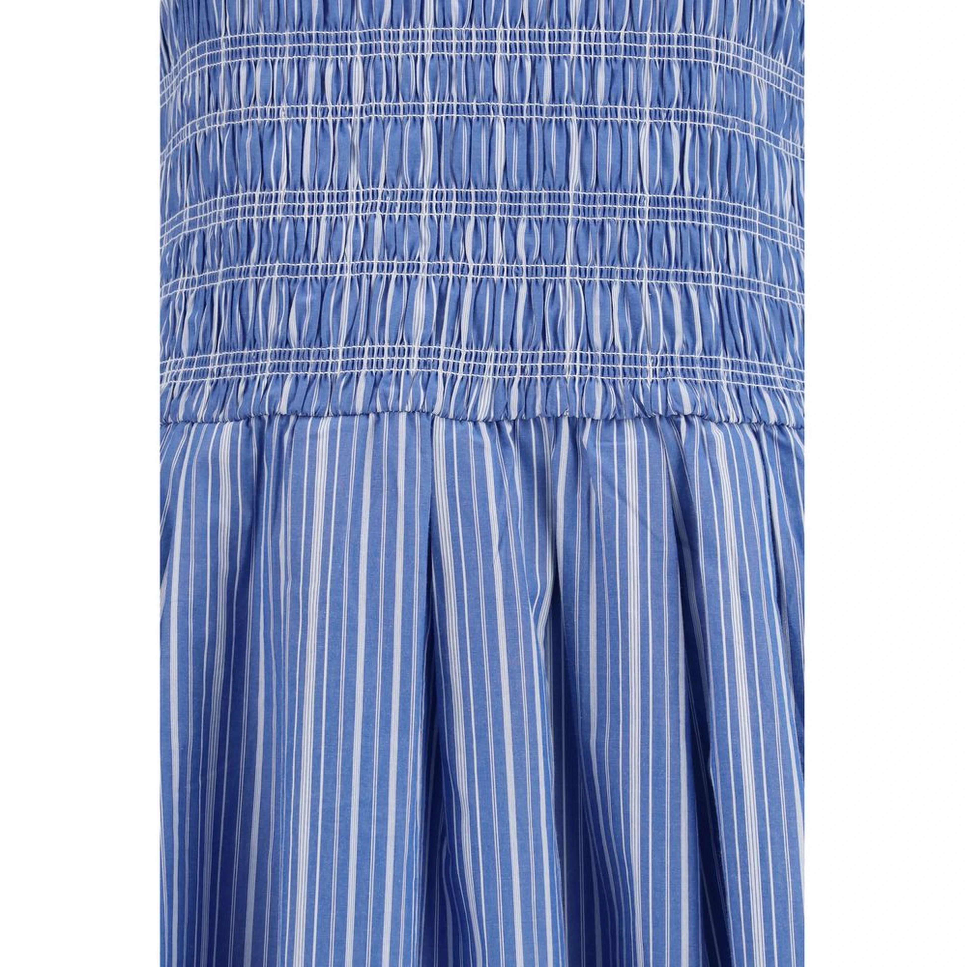 Blue Cotton Casual Dress
