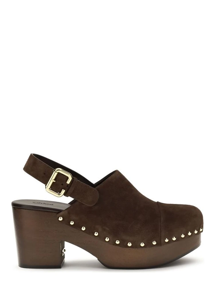 Brown Calf Leather Bos Taurus Clogs
