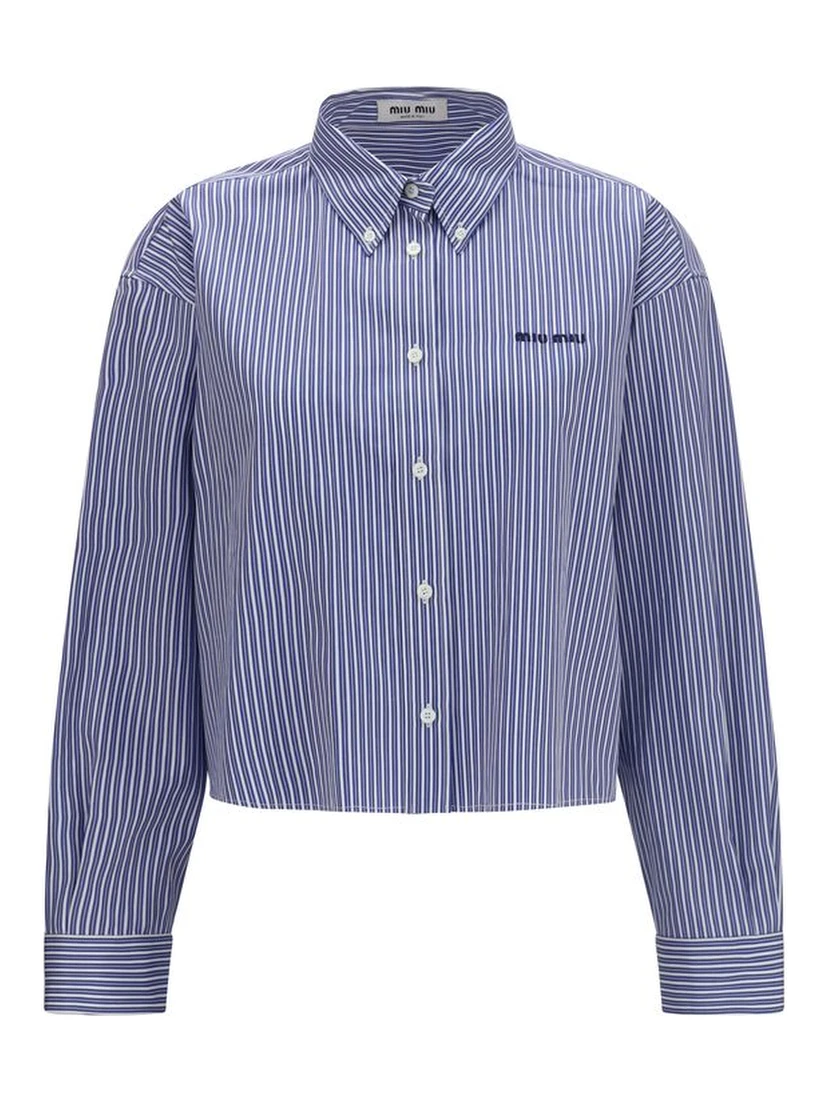 Blue Cotton Dress Shirt