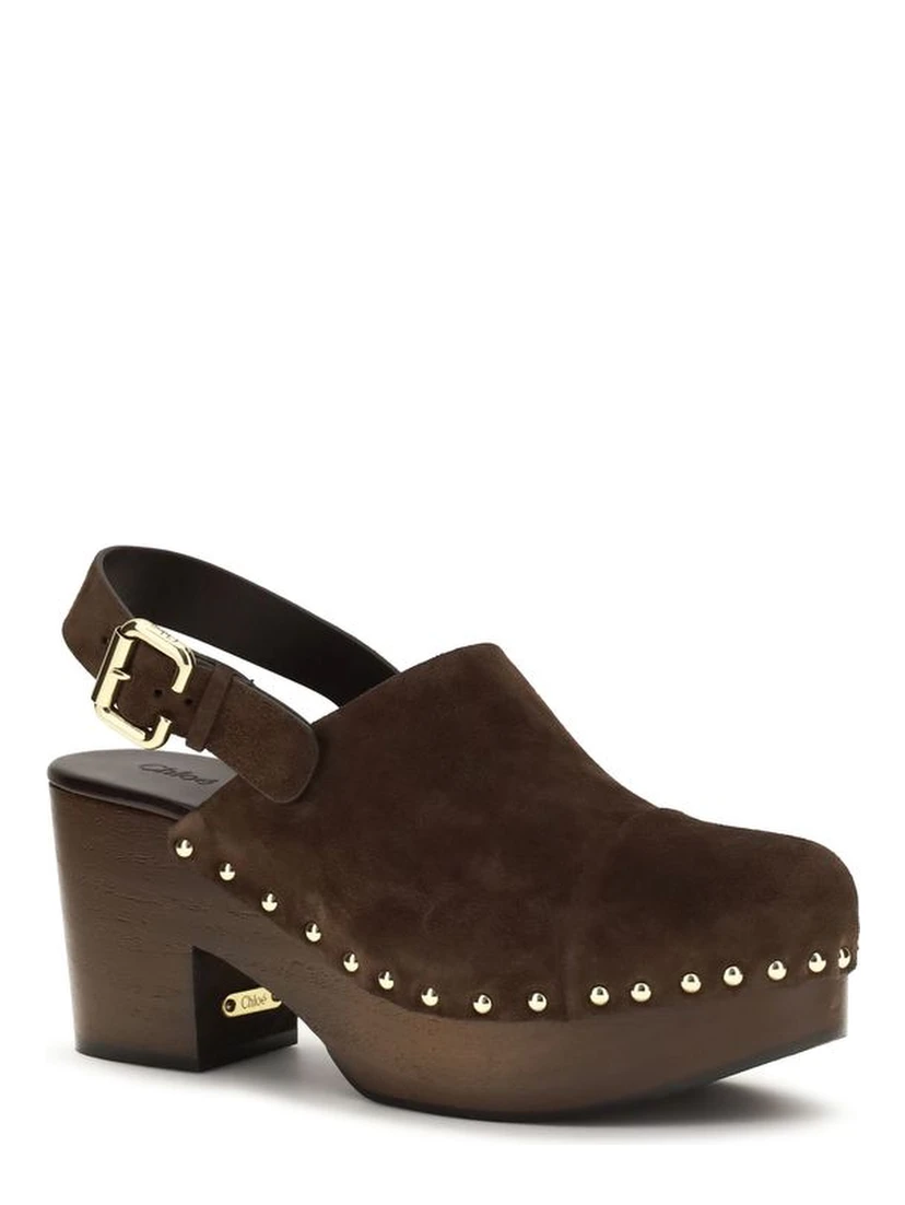 Brown Calf Leather Bos Taurus Clogs