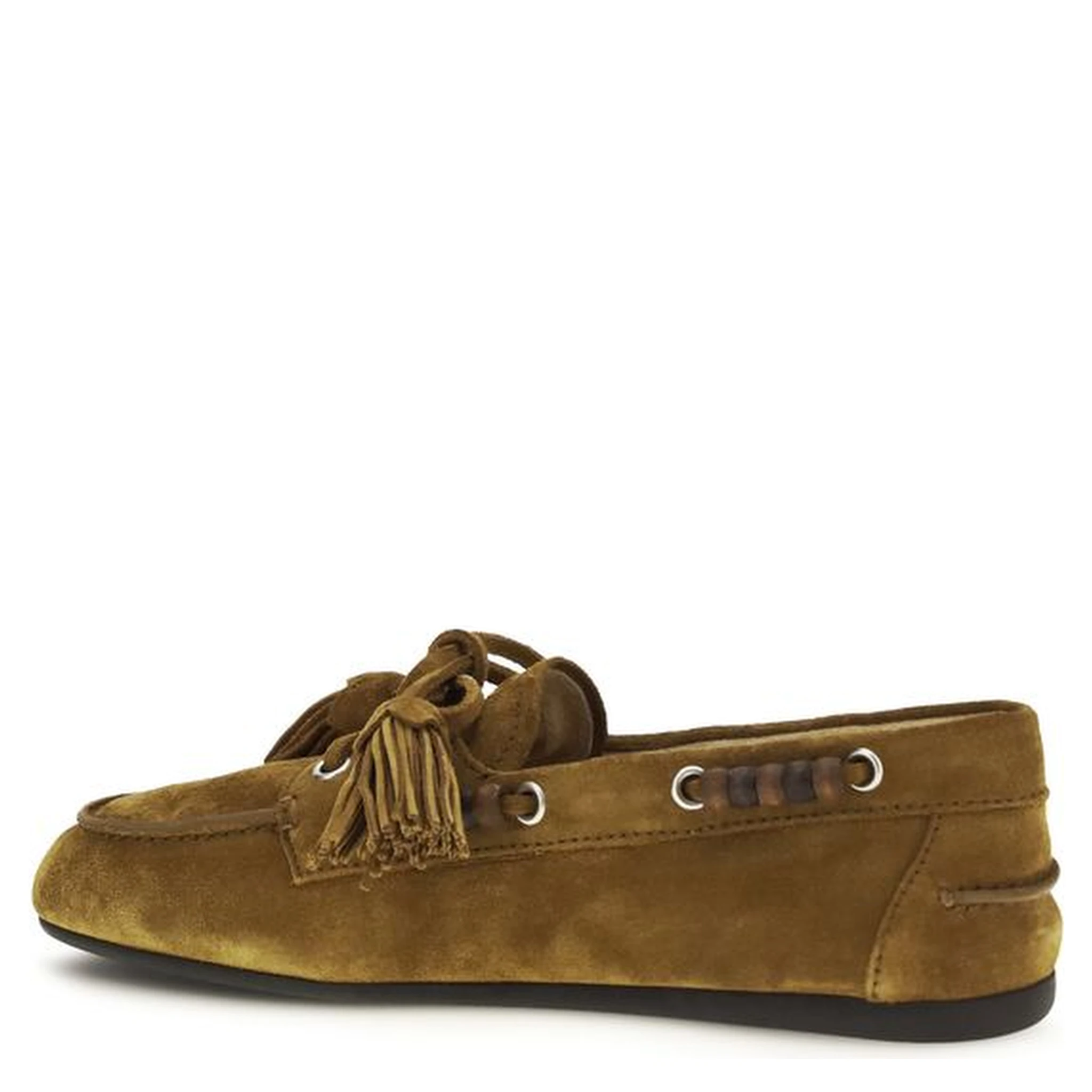 Beige Calf Leather Bos Taurus Slip-On Loafers