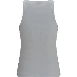 White Cotton Sleeveles T-Shirt