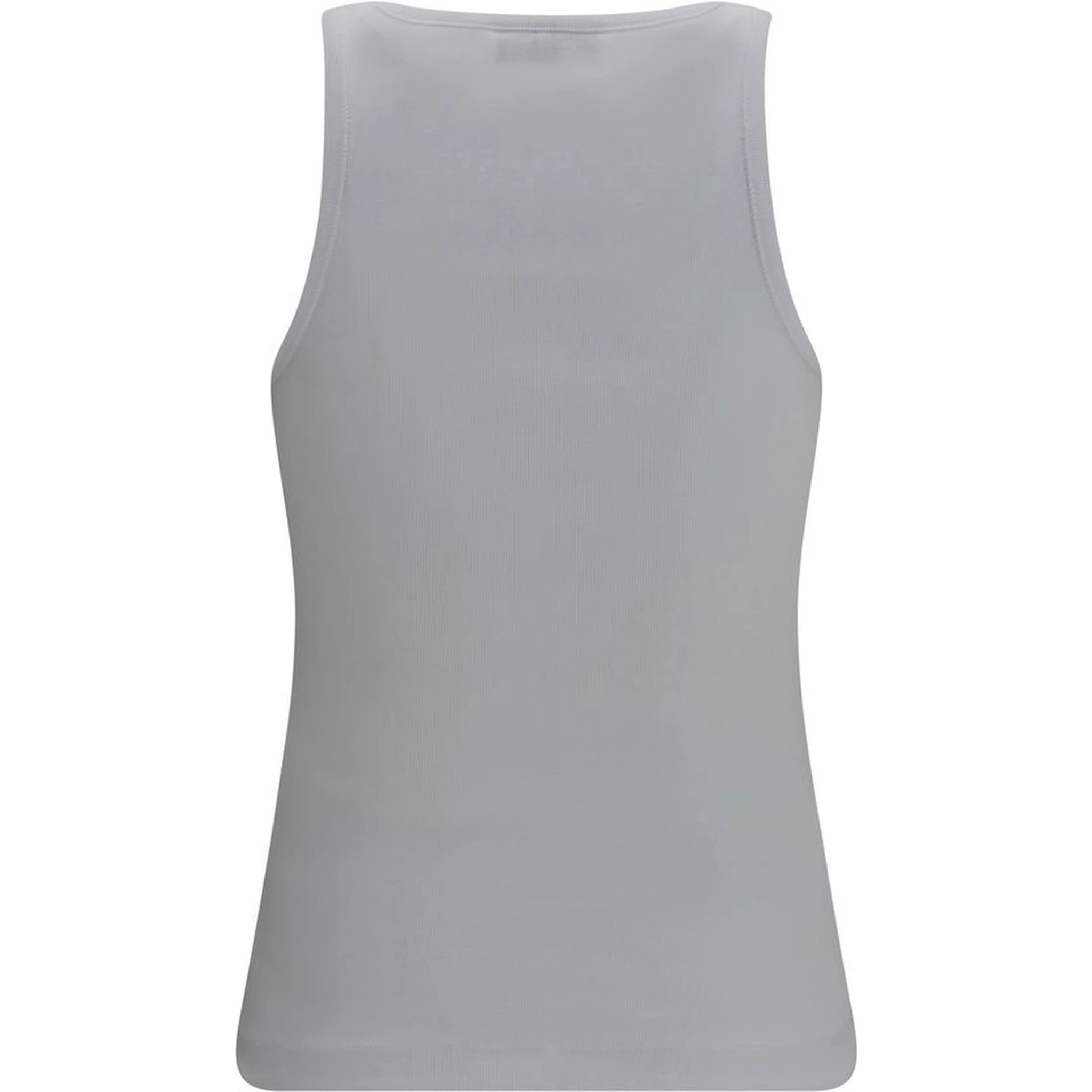 White Cotton Sleeveles T-Shirt