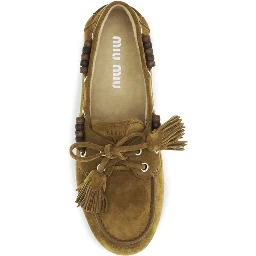 Beige Calf Leather Bos Taurus Slip-On Loafers