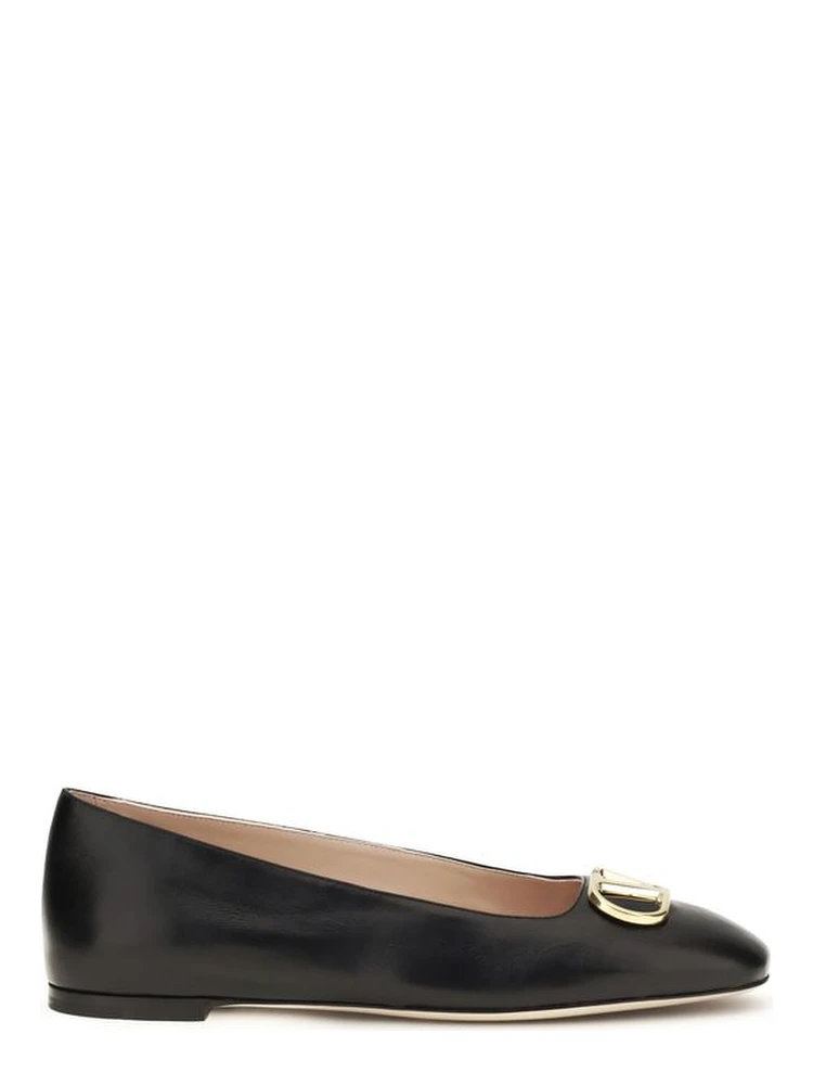 Black Calf Leather Bos Taurus Ballet Flats