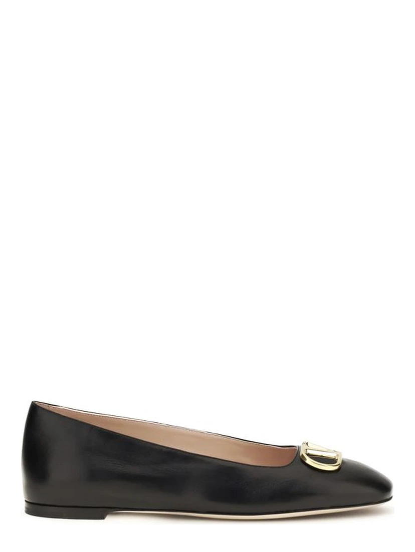Black Calf Leather Bos Taurus Ballet Flats