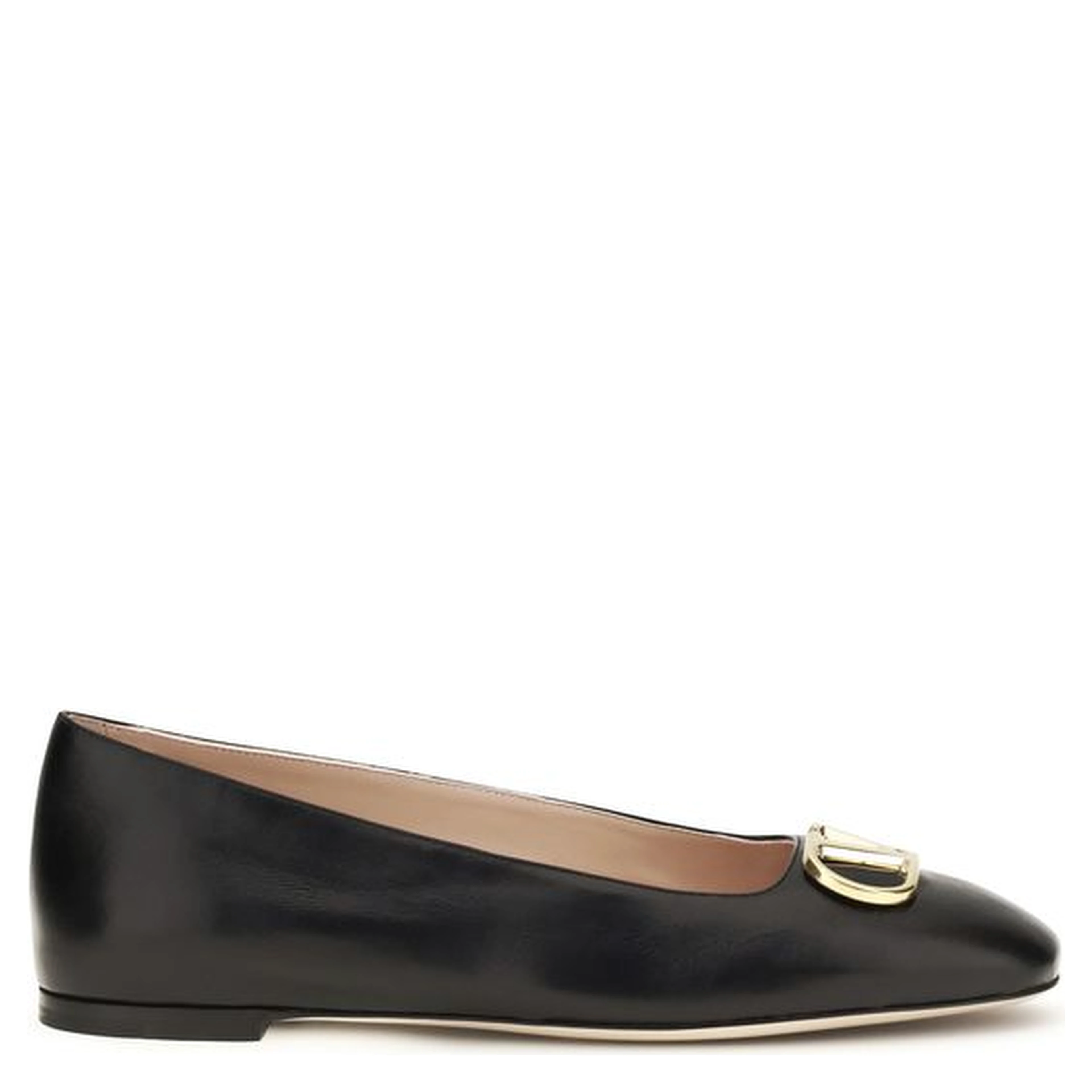 Black Calf Leather Bos Taurus Ballet Flats