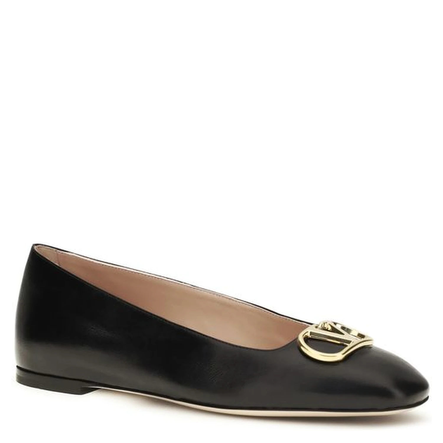 Black Calf Leather Bos Taurus Ballet Flats
