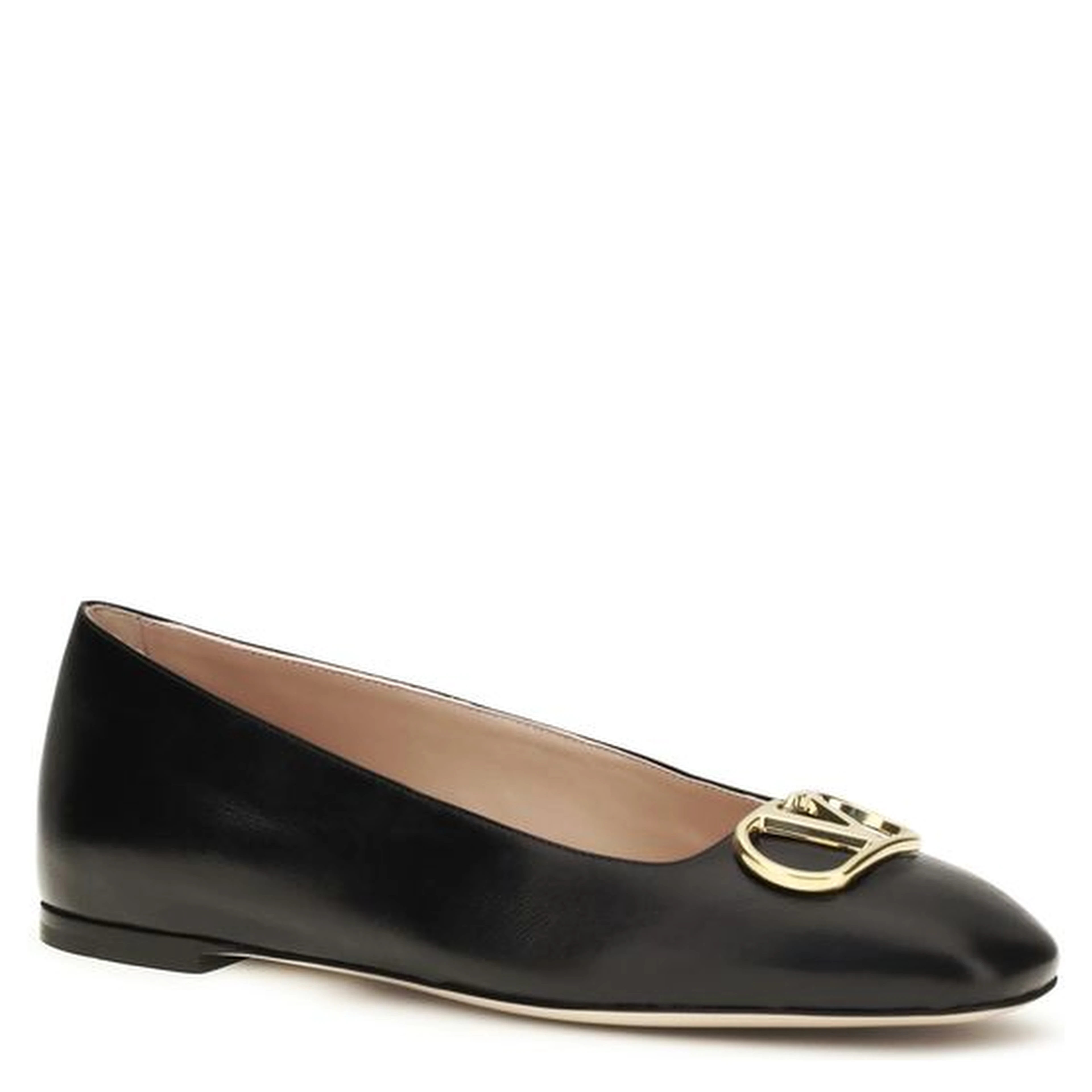 Black Calf Leather Bos Taurus Ballet Flats