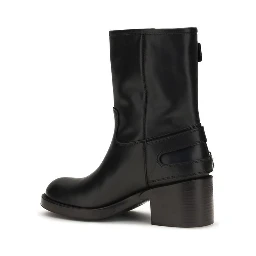 Black Calf Leather Bos Taurus Ankle Boots