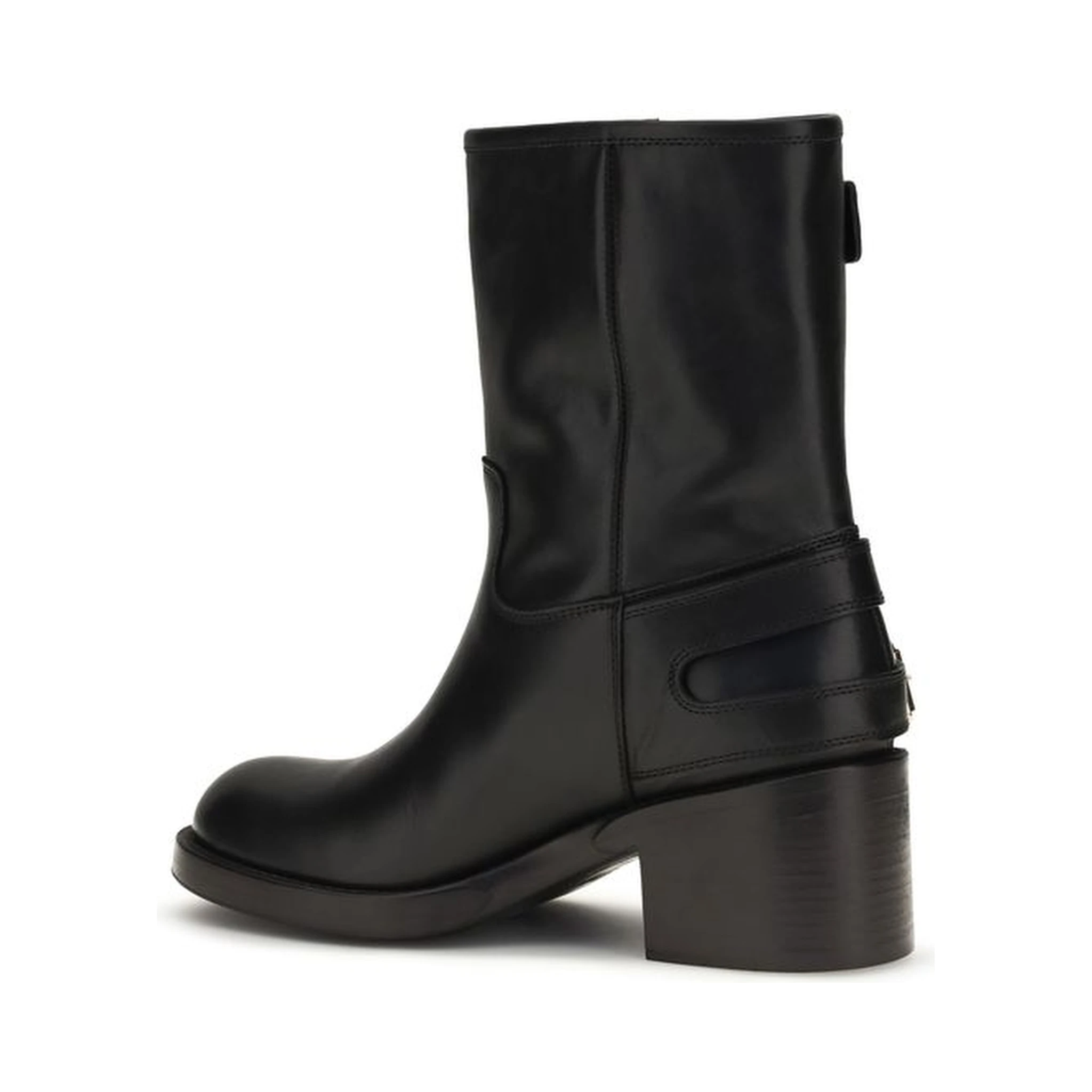 Black Calf Leather Bos Taurus Ankle Boots