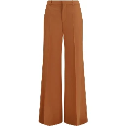 Orange Cotton Flared Pants