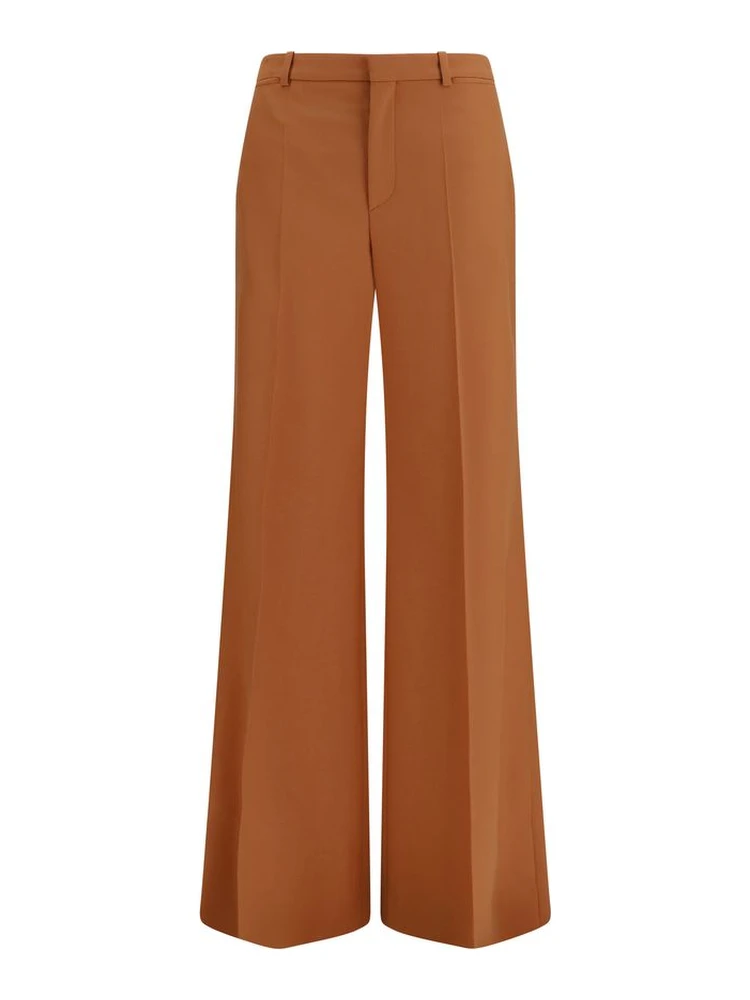 Orange Cotton Flared Pants