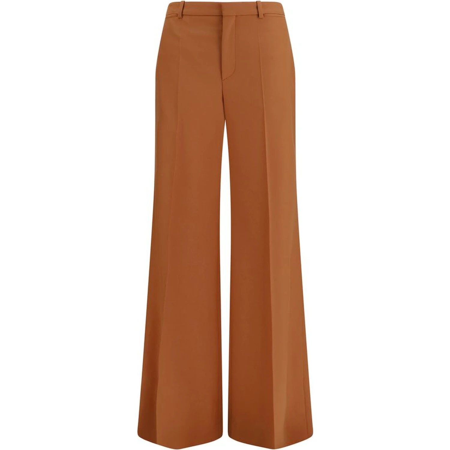 Orange Cotton Flared Pants