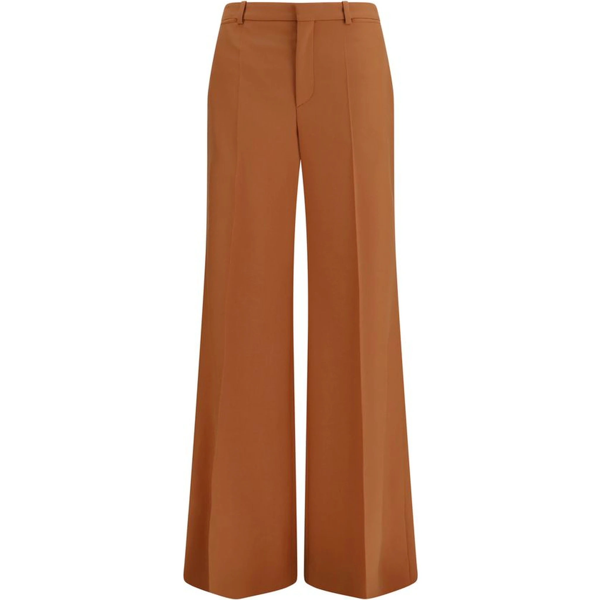Orange Cotton Flared Pants