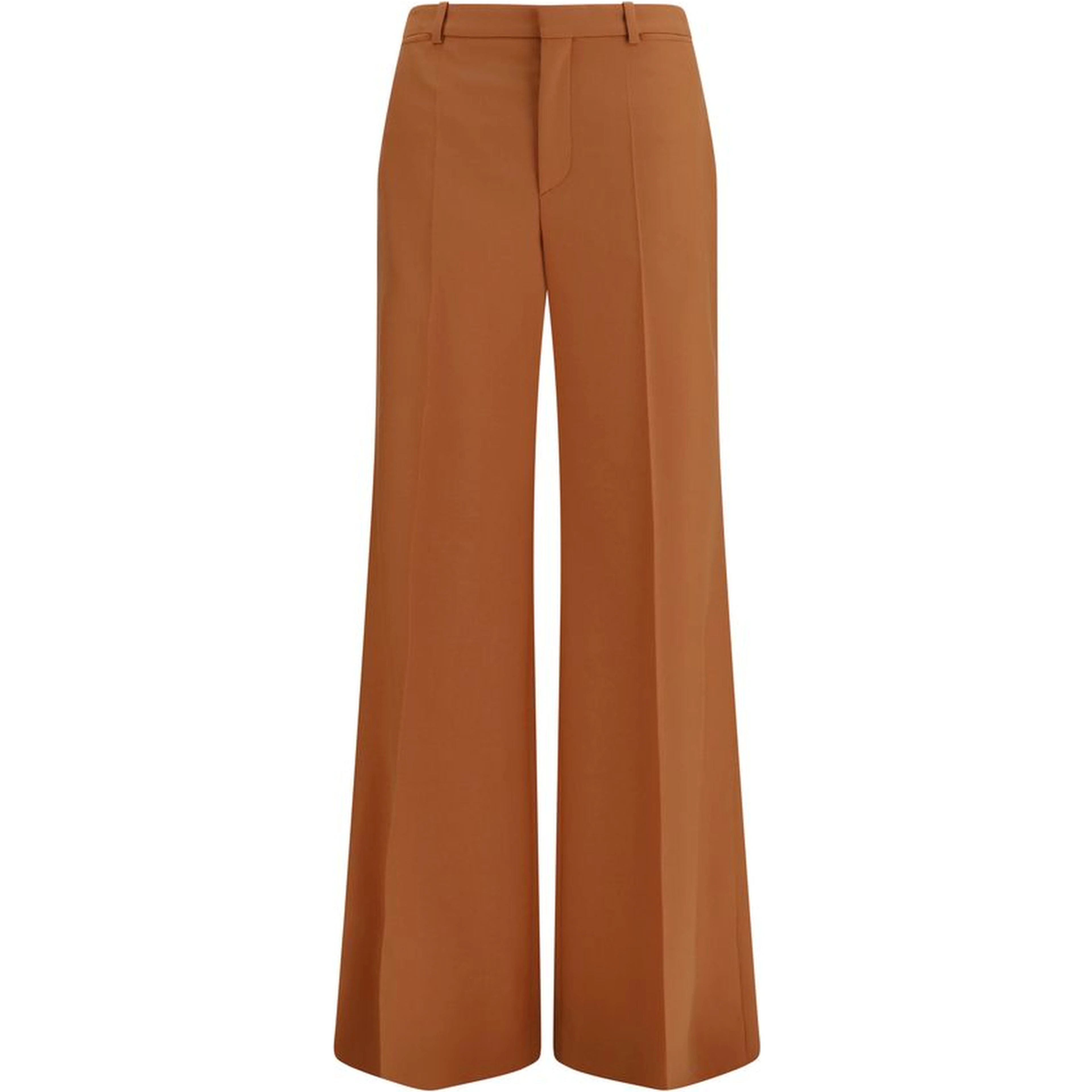 Orange Cotton Flared Pants
