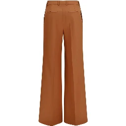 Orange Cotton Flared Pants