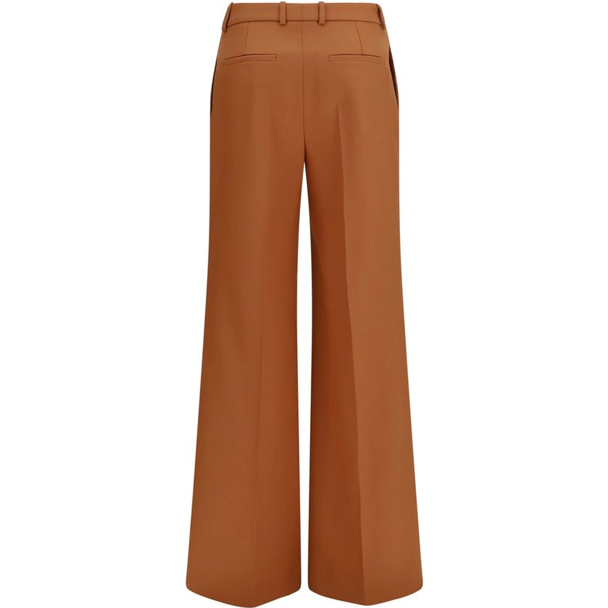 Orange Cotton Flared Pants
