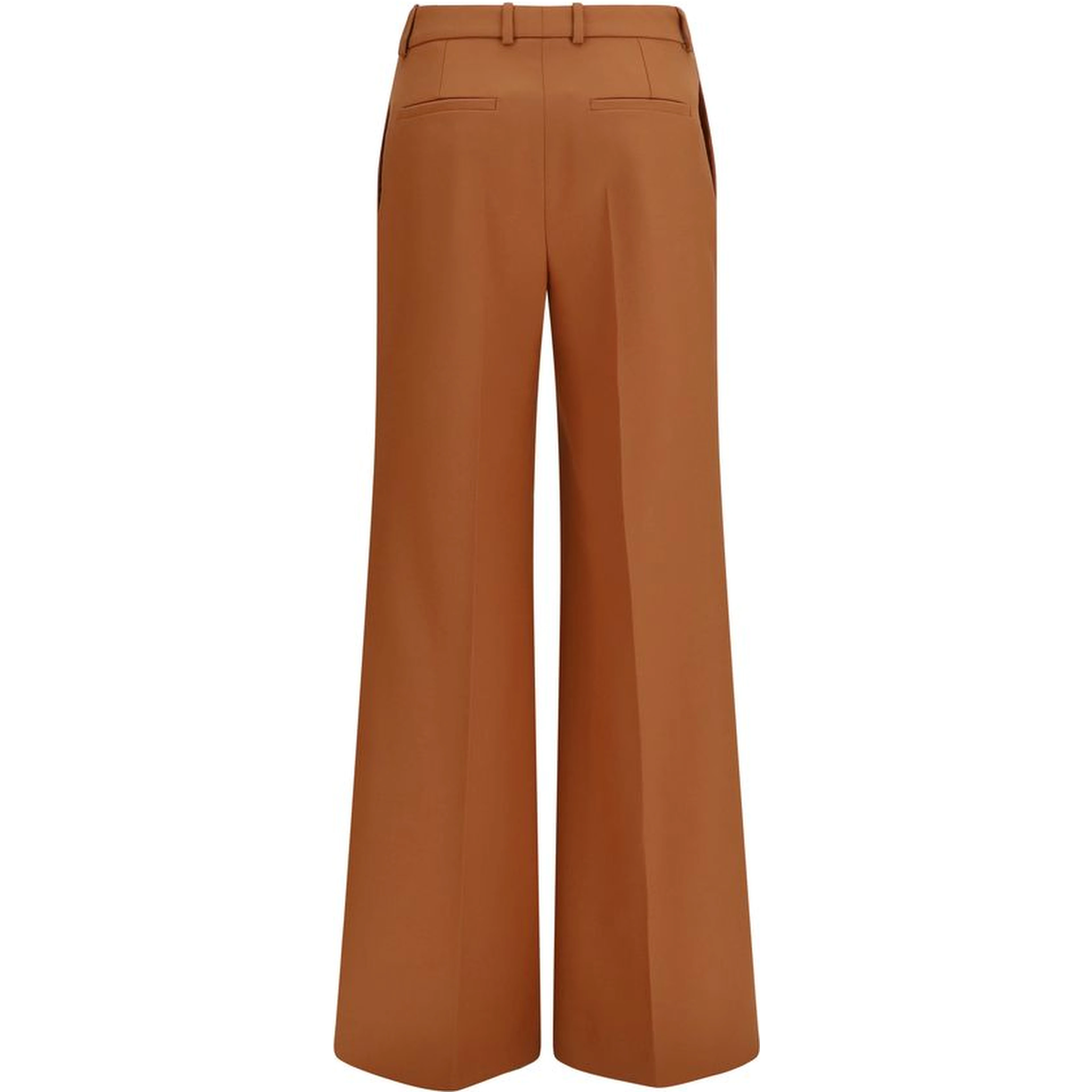 Orange Cotton Flared Pants
