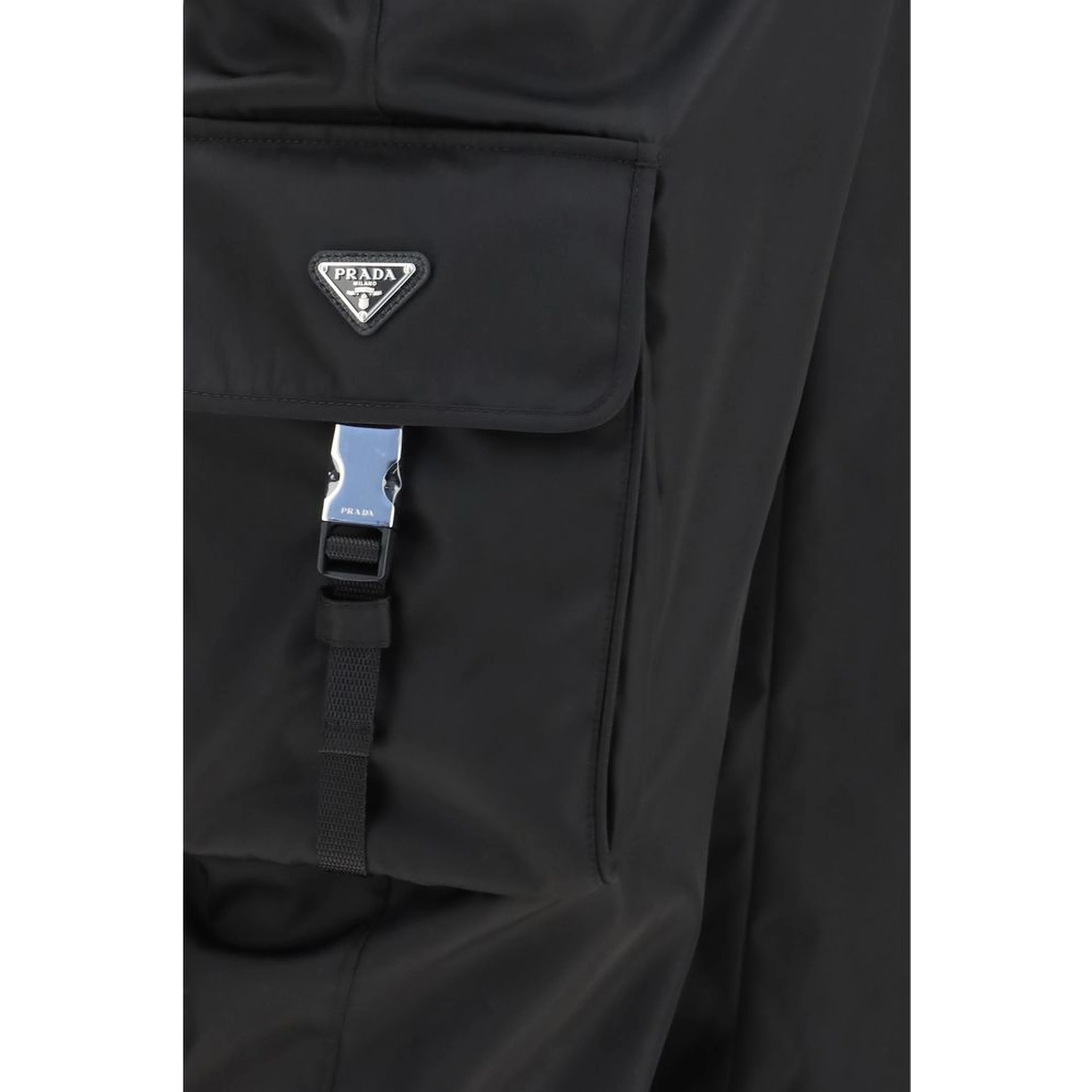 Black Polyamide Cargo Pants