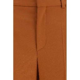 Orange Cotton Flared Pants