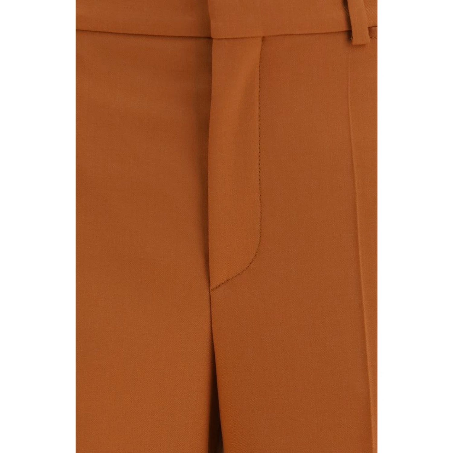 Orange Cotton Flared Pants