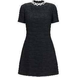 Black Cotton Casual Dress