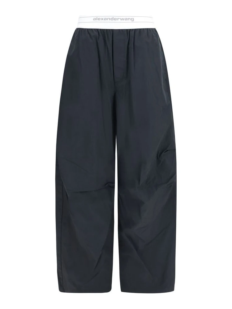 Black Cotton Casual Pants