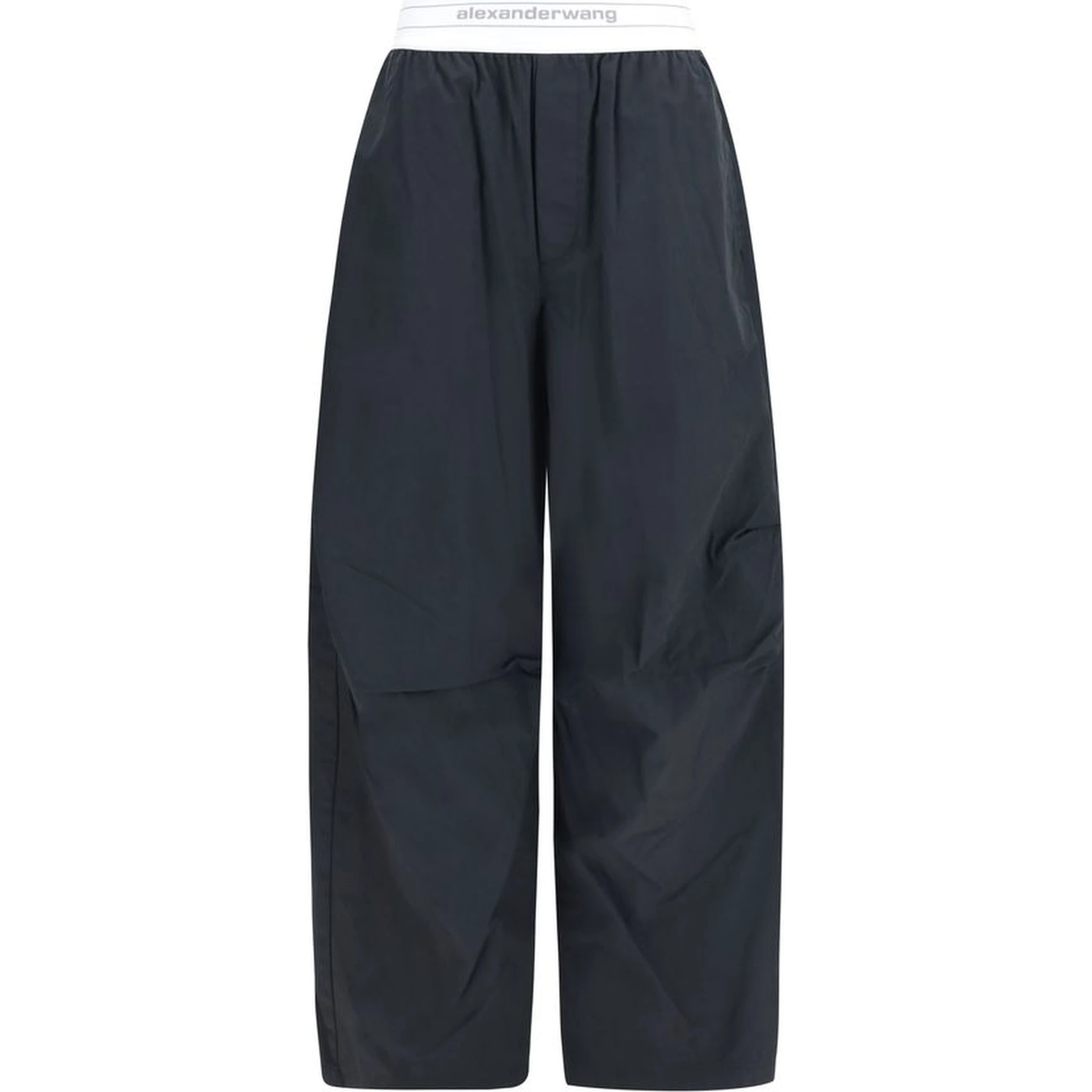 Black Cotton Casual Pants