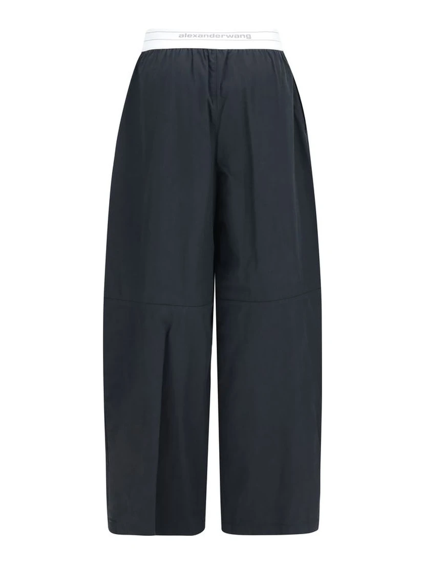 Black Cotton Casual Pants