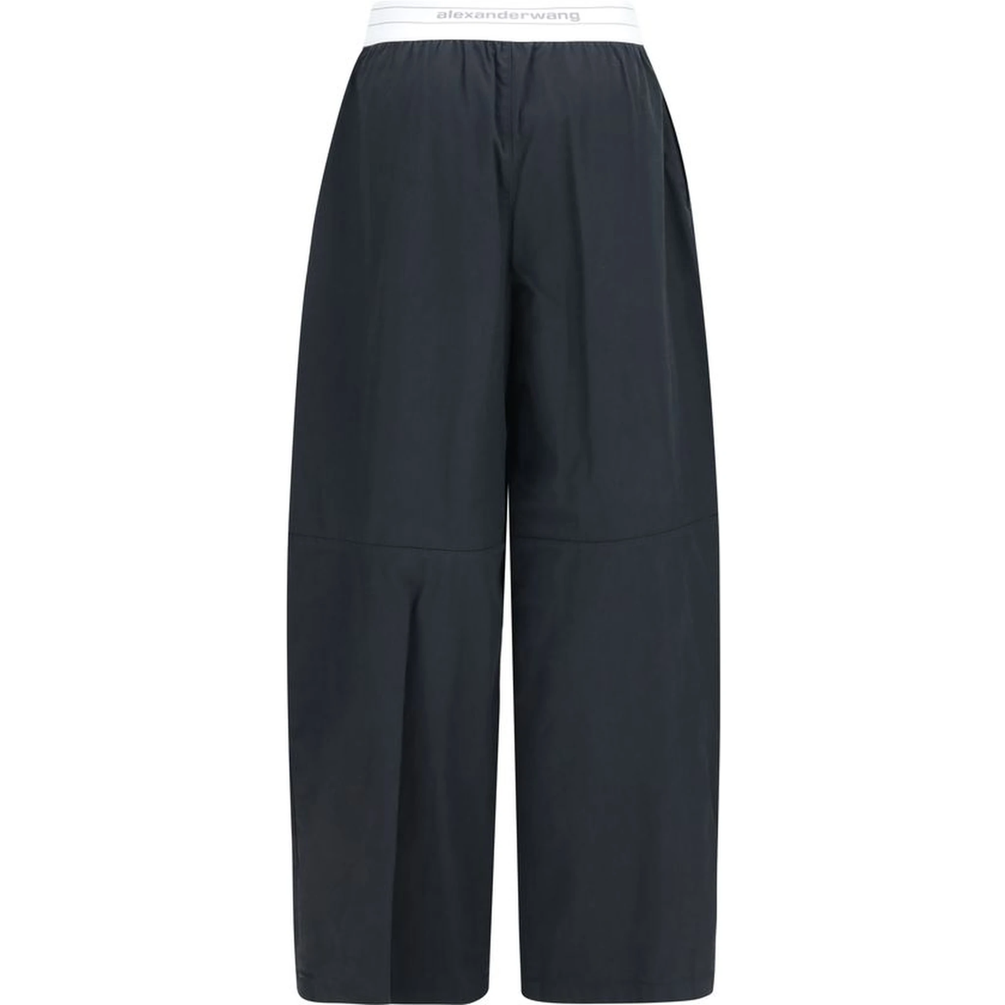 Black Cotton Casual Pants