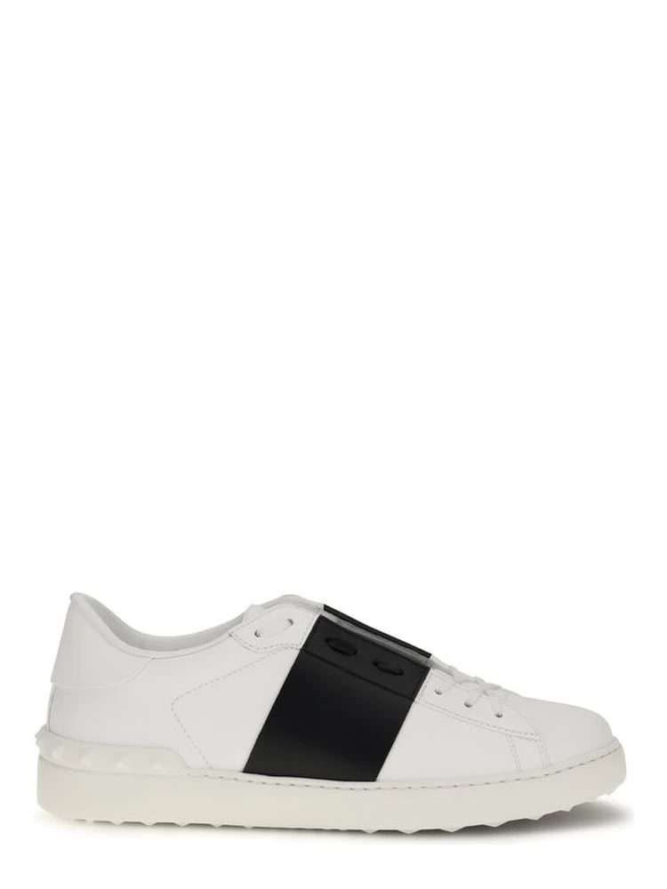 Black And White Calf Leather Bos Taurus Low Top Sneakers