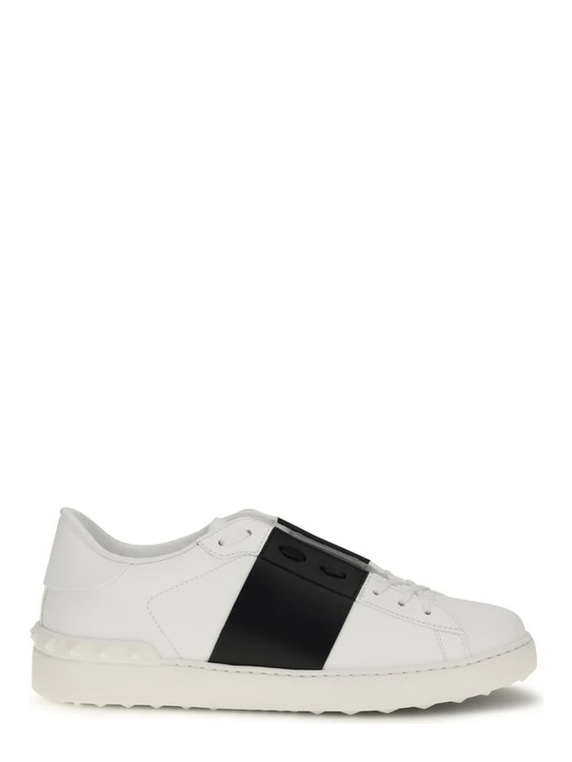 Black And White Calf Leather Bos Taurus Low Top Sneakers