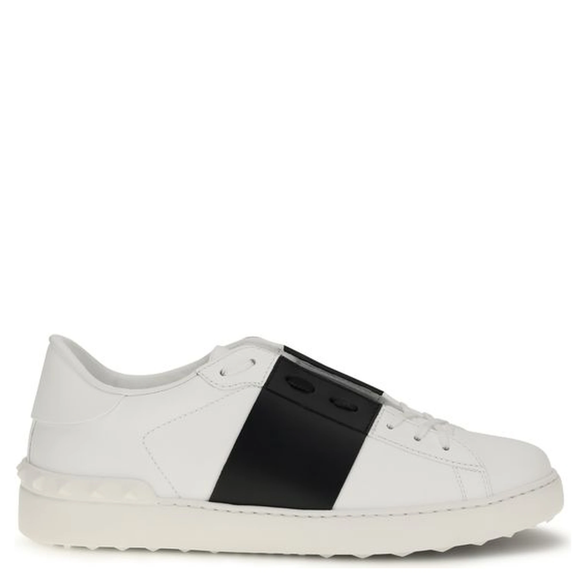 Black And White Calf Leather Bos Taurus Low Top Sneakers