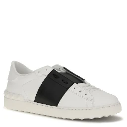 Black And White Calf Leather Bos Taurus Low Top Sneakers