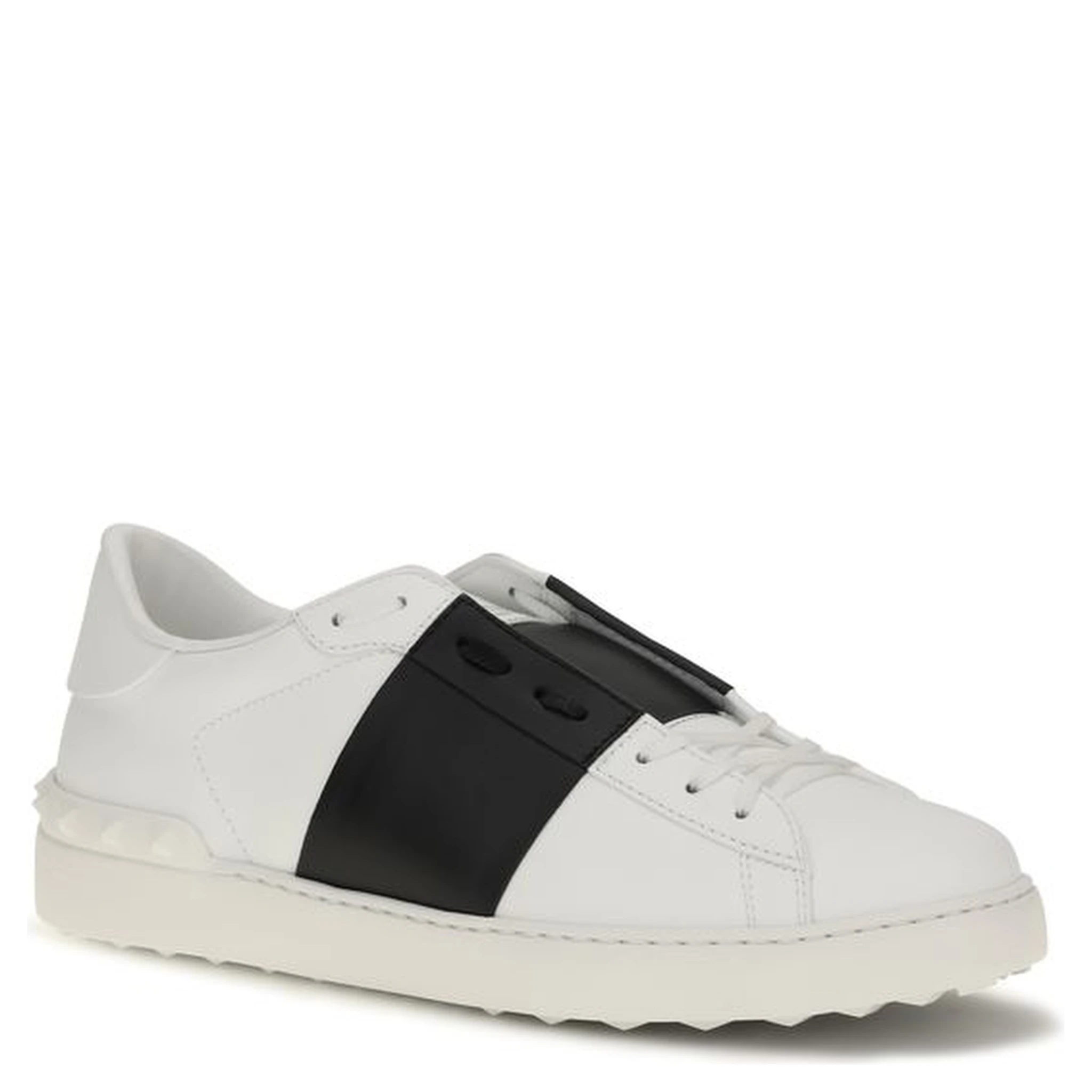 Black And White Calf Leather Bos Taurus Low Top Sneakers